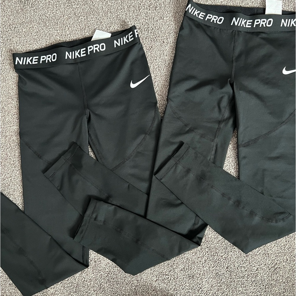 2 Nike Pro Sport Leggings Size L 12Y